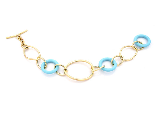COLLEZIONE STELLA - BRACCIALE IN ORO GIALLO 18KT - TURCHESE