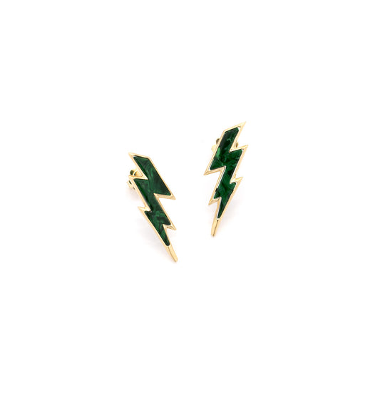 "FULMINI" - ORO GIALLO 18KT/MALACHITE - PICCOLI