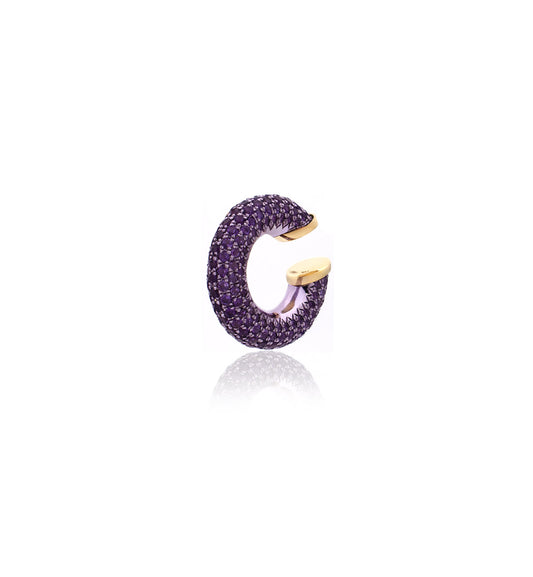 MARJ" - EAR CUFFS - 18KT GOLD - AMETHYST