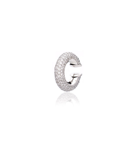 "MARJ" - EAR CUFFS - ORO BIANCO 18KT - DIAMANTI BIANCHI