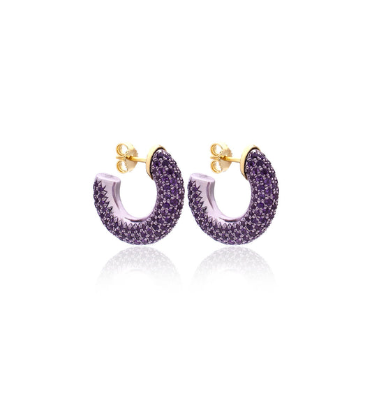 BARBARELLA COLLECTION EARRINGS - 18KT GOLD - AMETHYST