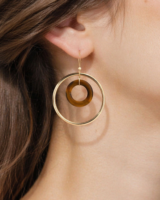 "ORBITE CAPRI" - 18KT YELLOW GOLD - TIGER EYE LINKS