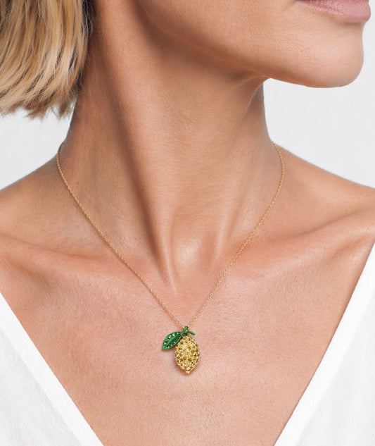 "LOVE LEMONS" - ORO 18KT - ZAFFIRI GIALLI - COLLANA - PICCOLO