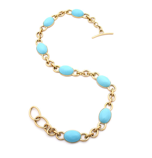 "MARISA" - ORO GIALLO 18KT E TURCHESE