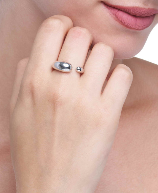 ANELLO COLLEZIONE GOCCE - ORO BIANCO 18KT