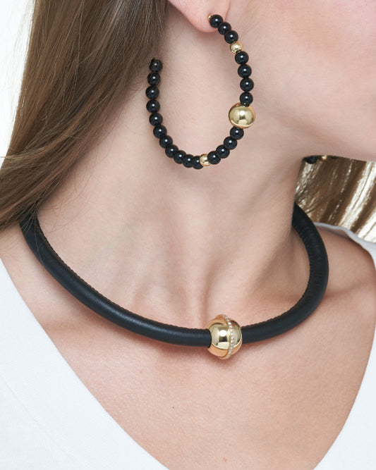 "MARCELLA" - COLLANA COLLEZIONE BARBARELLA IN PELLE NERA