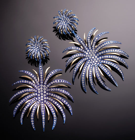 FUOCHI D'ARTIFICIO - ORO GIALLO 18KT - TITANIO BLU