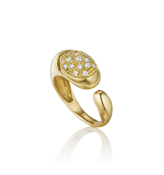 ANELLO COLLEZIONE GOCCIOLINE ORO 18KT- DIAMANTI BIANCHI