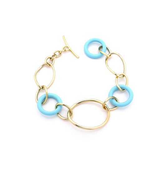 COLLEZIONE STELLA - BRACCIALE IN ORO GIALLO 18KT - TURCHESE