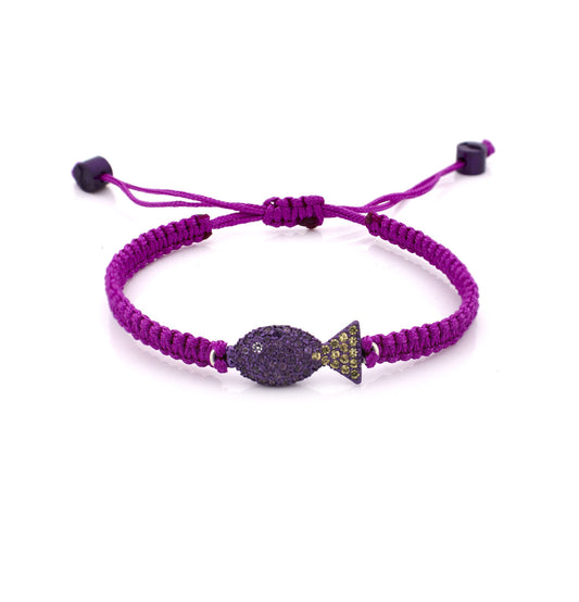 "PESCIOLINI" - ARGENTO - ZAFFIRI ROSA E GIALLI - BRACCIALE