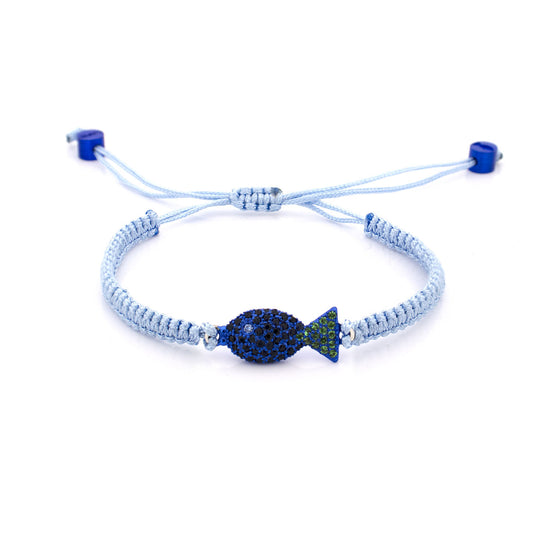 "PESCIOLINI" - ARGENTO - ZAFFIRI BLU E TSAVORITE - BRACCIALE