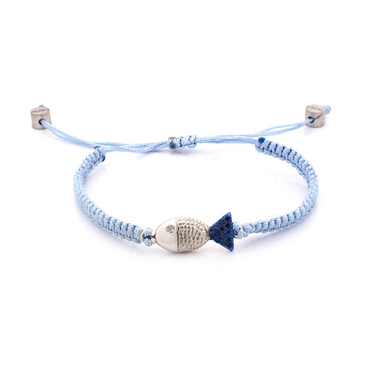 "PESCIOLINI" - ARGENTO E ZAFFIRI BLU - BRACCIALE