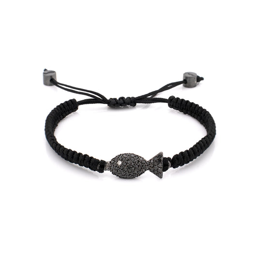 "PESCIOLINI" - ARGENTO E DIAMANTI NERI - BRACCIALE