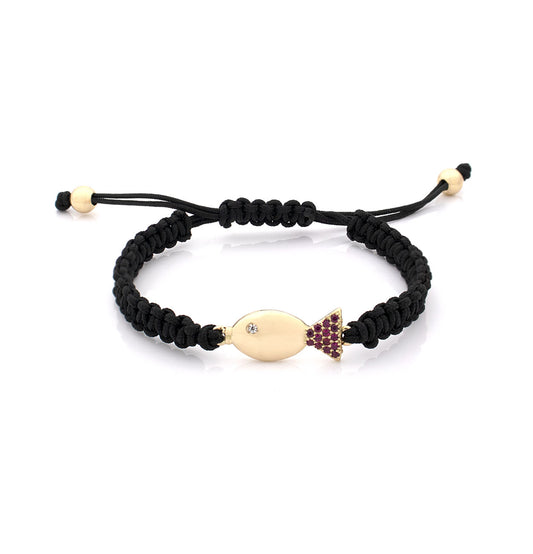 "PESCIOLINI" - ORO 18KT E RUBINI - BRACCIALE