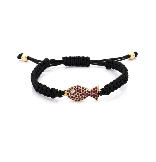 "PESCIOLINI" - ORO 18KT E RUBINI - BRACCIALE