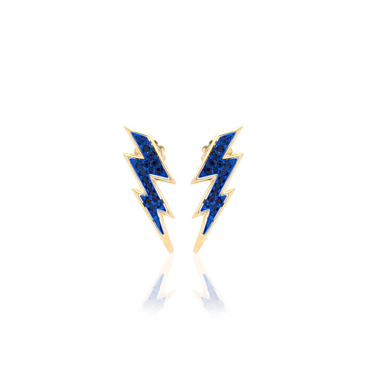 "FULMINI" - ORO GIALLO 18KT/ ZAFFIRI BLU - PICCOLI