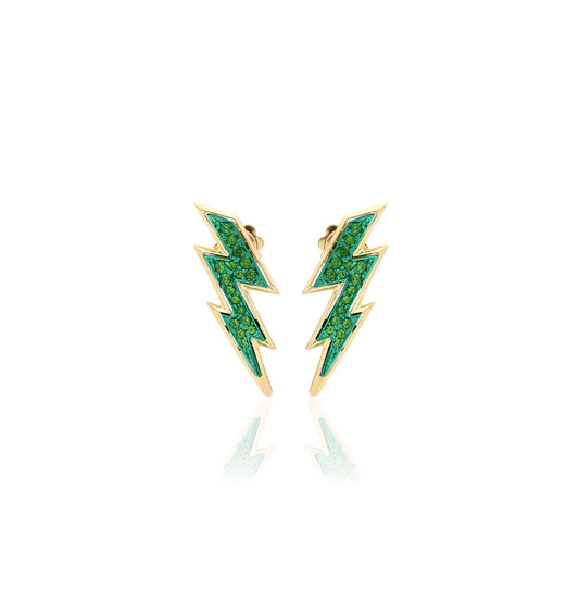 "FULMINI" - ORO GIALLO 18KT/ TSAVORITE - PICCOLI