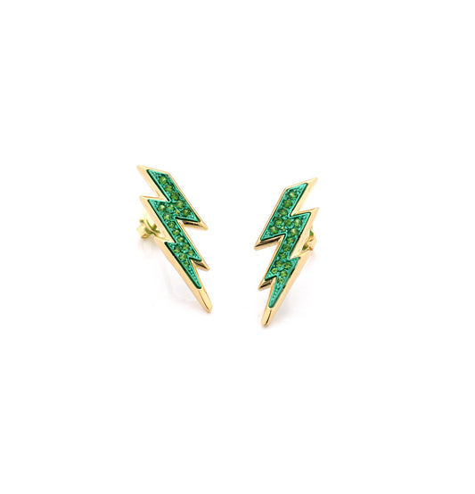 "FULMINI" - ORO GIALLO 18KT/ TSAVORITE - PICCOLI