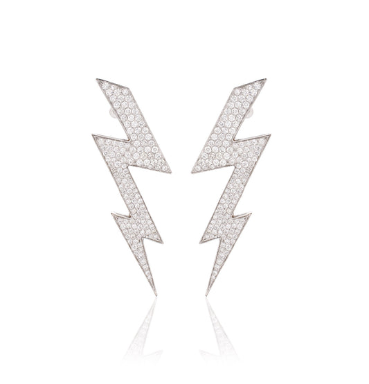 "FULMINI" - ORO BIANCO 18KT - DIAMANTI BIANCHI