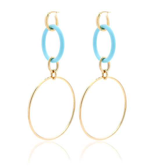 "ORBITE" - 18KT YELLOW GOLD - TURQUOISE LINKS LARGE