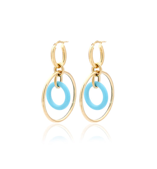 "ORBITE" - ORO GIALLO 18KT - LINKS IN TURCHESE
