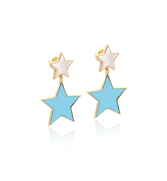 "STELLINA" - ORO GIALLO 18KT/TURCHESE E MADREPERLA