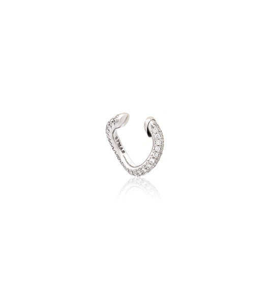 "MARJ" - EAR CUFFS - 18KT ORO BIANCO - DIAMANTI BIANCHI