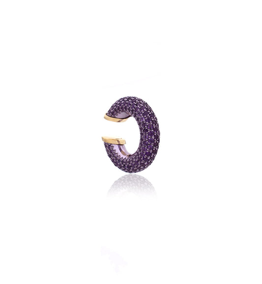 MARJ" - EAR CUFFS - 18KT GOLD - AMETHYST