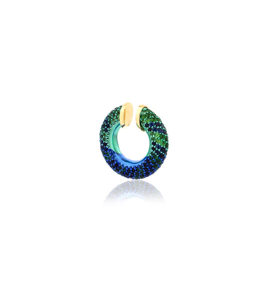 "MARJ" - EAR CUFFS - ORO 18KT - ZAFFIRI BLU - TSAVORITE
