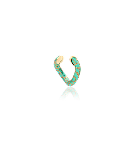 "MARJ" - EAR CUFFS - 18KT GOLD - STERLING SILVER - MACULATED - GREEN