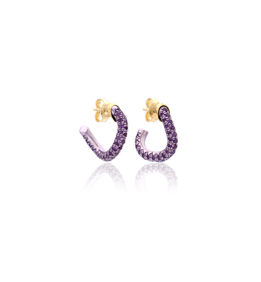 WAVE COLLECTION EARRINGS - 18KT GOLD - AMETHYSTS