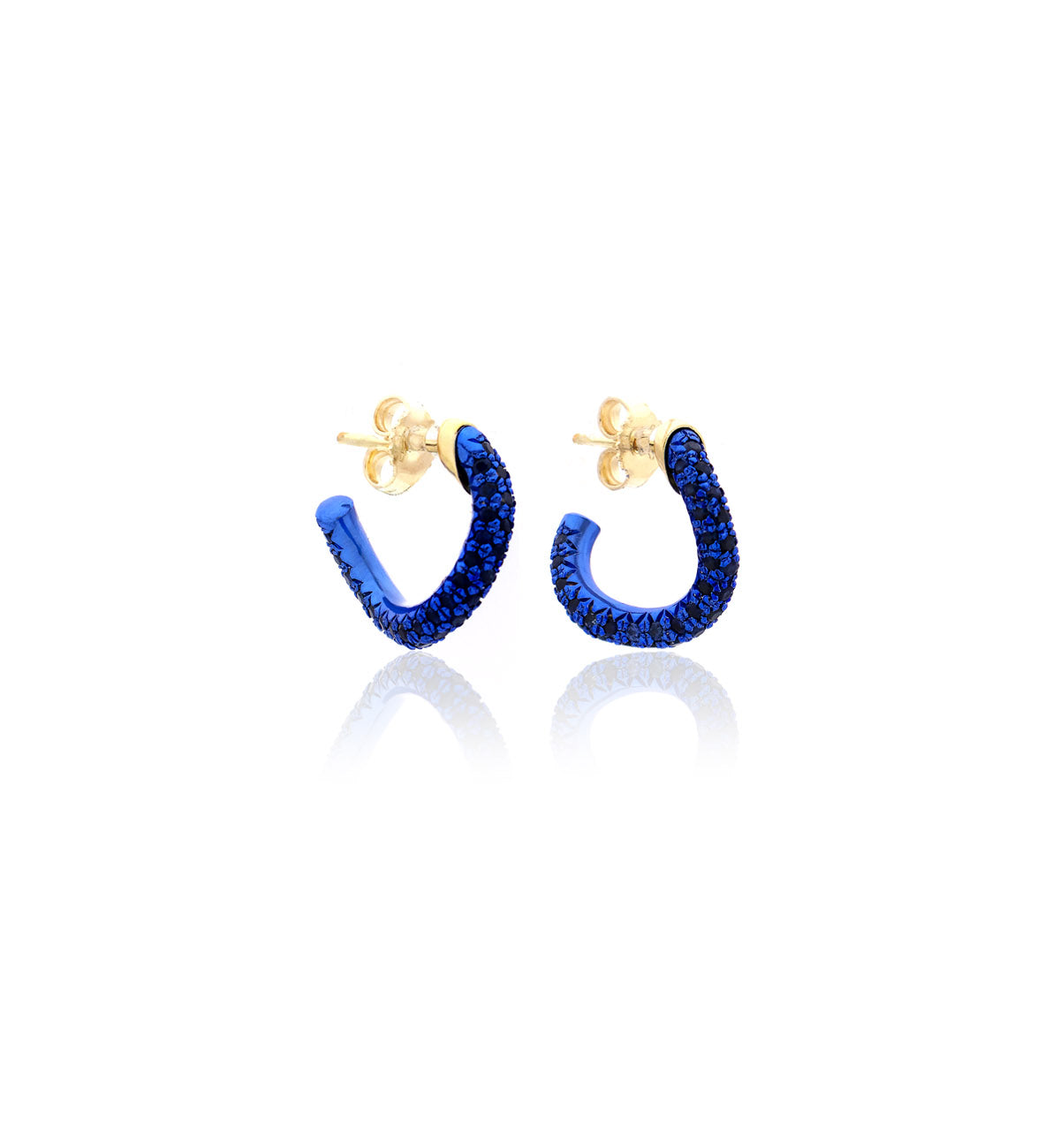 WAVE COLLECTION EARRINGS - 18KT GOLD - BLUE SAPPHIRES