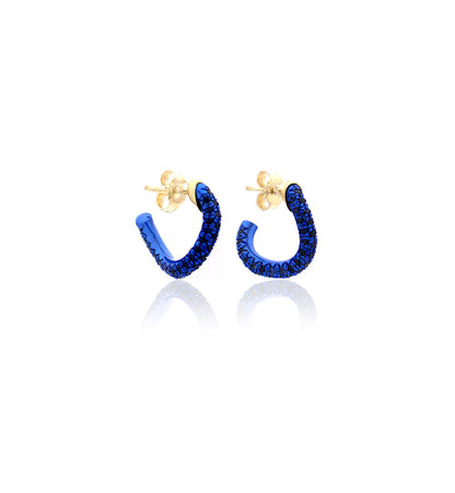 WAVE COLLECTION EARRINGS - 18KT GOLD - BLUE SAPPHIRES