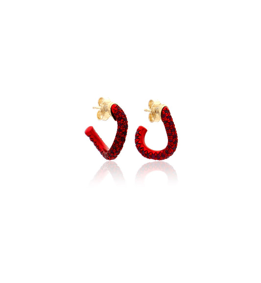 WAVE COLLECTION EARRINGS - 18KT GOLD - RUBIES