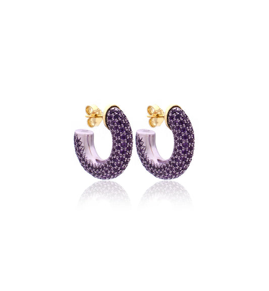 BARBARELLA COLLECTION EARRINGS - 18KT GOLD - AMETHYST
