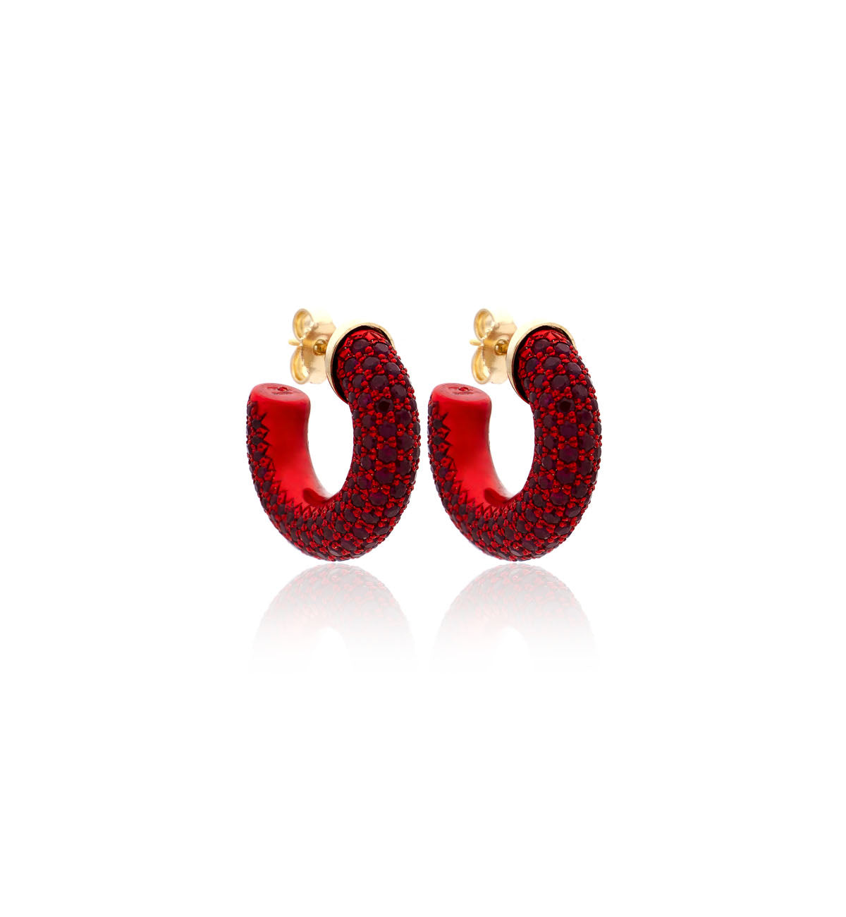 BARBARELLA COLLECTION EARRINGS - 18KT GOLD - RUBIES