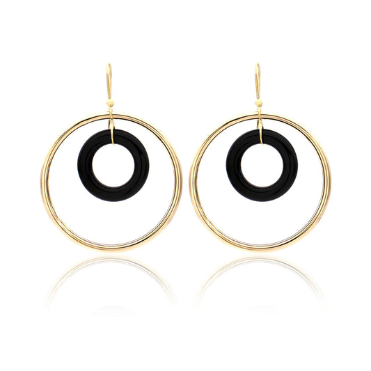 "ORBITE CAPRI" - 18KT YELLOW GOLD - BLACK ONYX LINKS