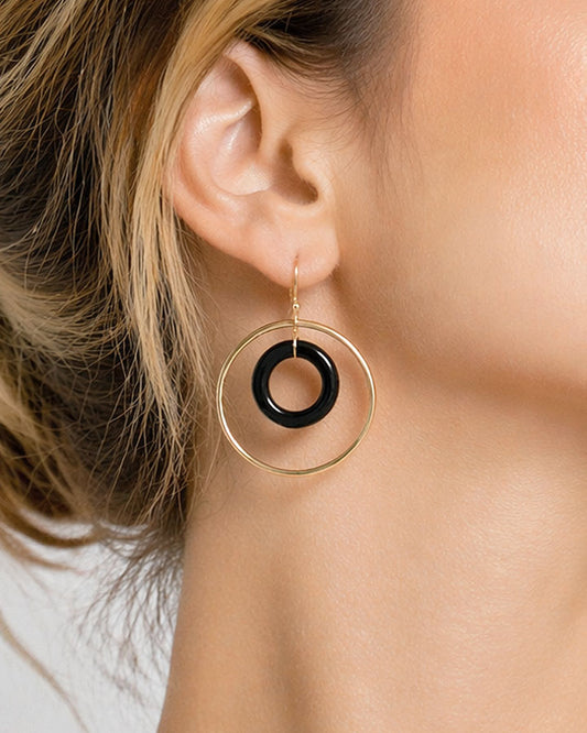 "ORBITE CAPRI" - 18KT YELLOW GOLD - BLACK ONYX LINKS