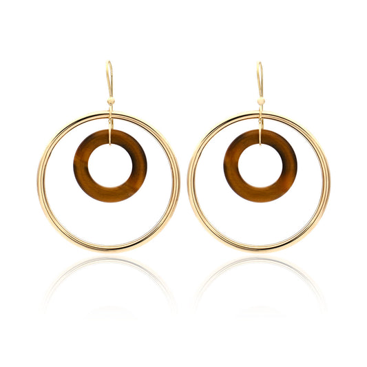 "ORBITE CAPRI" - 18KT YELLOW GOLD - TIGER EYE LINKS
