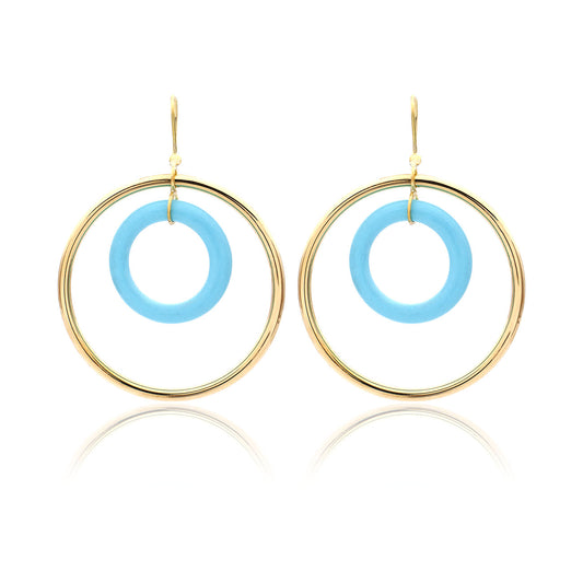 "ORBITE CAPRI" - 18KT YELLOW GOLD - TURQUOISE LINKS