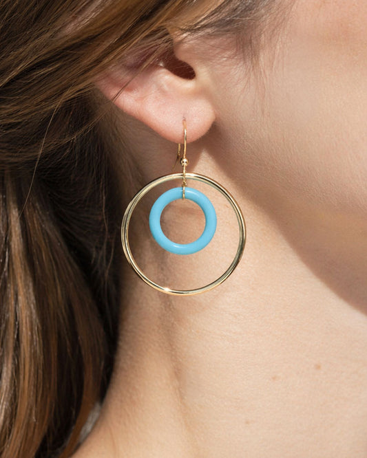"ORBITE CAPRI" - 18KT YELLOW GOLD - TURQUOISE LINKS