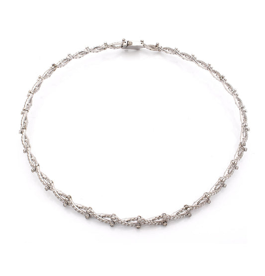 "ABBRACCIO DI LUCE" - ORO BIANCO 18KT E DIAMANTI BIANCHI