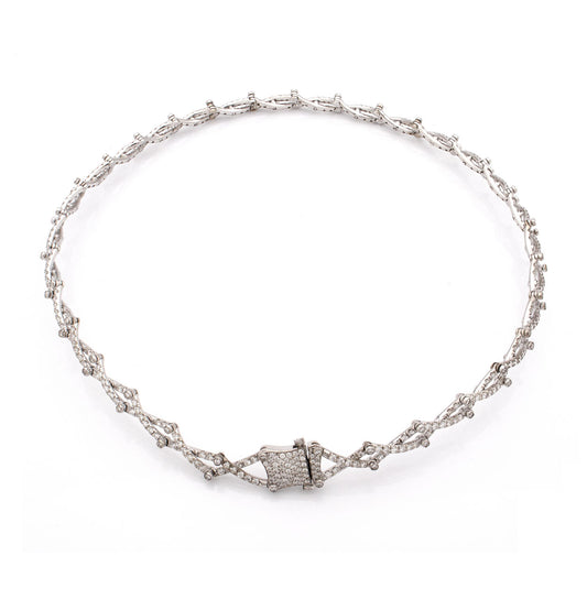 "ABBRACCIO DI LUCE" - ORO BIANCO 18KT E DIAMANTI BIANCHI