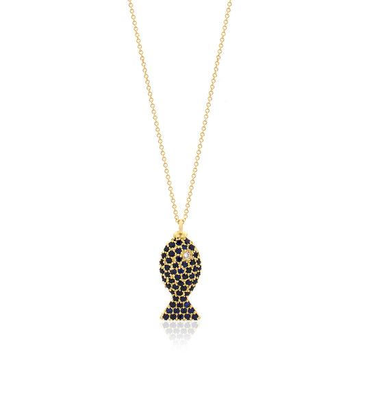 "PESCIOLINI" - ORO 18KT E ZAFFIRI BLU