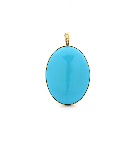 ORO GIALLO 18KT - TURCHESE - PENDENTE