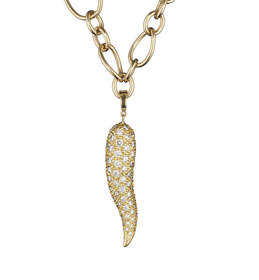"CORNO" ORO 18KT - DIAMANTI BIANCHI - MEDIO