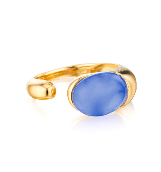 COLLEZIONE GOCCIOLINE ANELLO - AGATA BLU