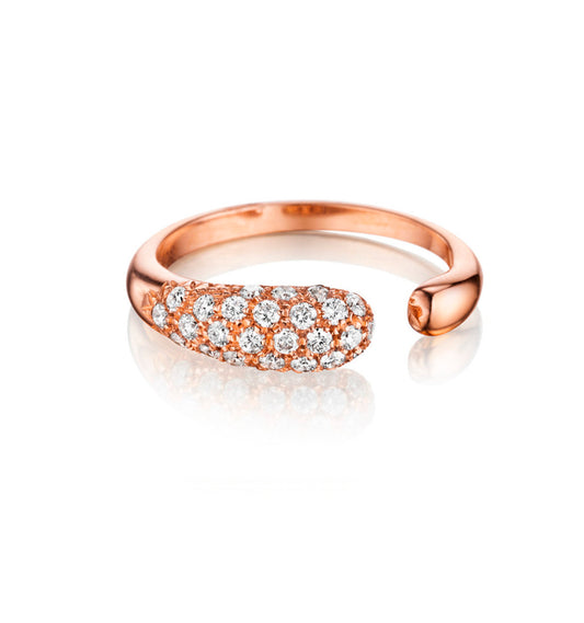COLLEZIONE GOCCE ANELLO DIAMANTI BIANCHI - ORO ROSA 18KT - PICCOLO