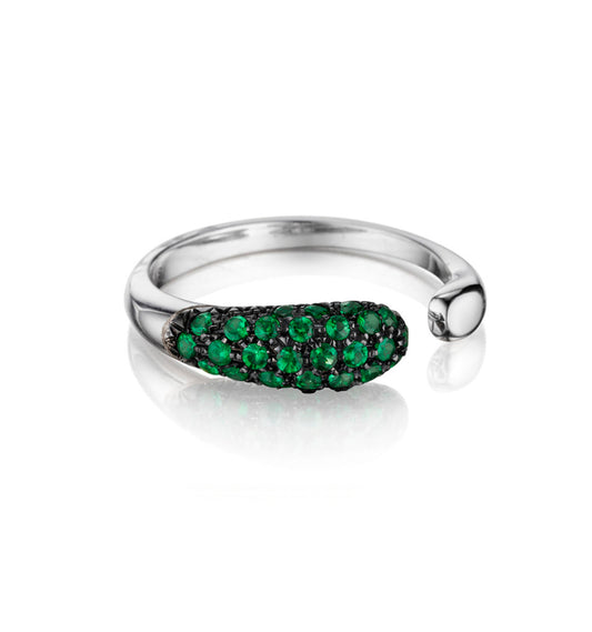 COLLEZIONE GOCCE ANELLO DI TSAVORITI - 18KT ORO BIANCO - PICCOLO