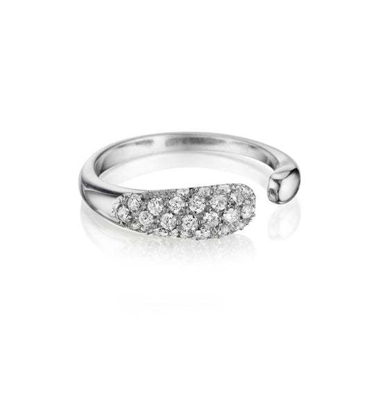 ANELLO COLLEZIONE GOCCE DIAMANI BIANCHI  - 18KT ORO BIANCO - PICCOLO